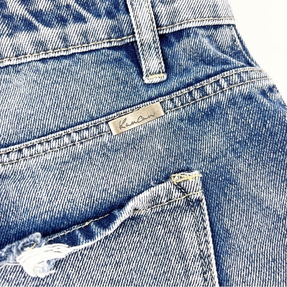 ✅ KanCan Blue Denim Distressed High Rise Festival Jean Shorts Women Size Medium - Picture 5 of 9